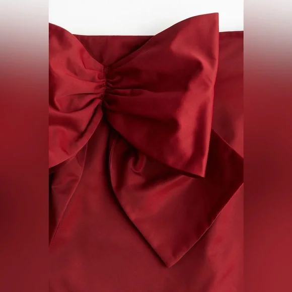 H&M NWT viral red bow mini skirt - Picture 9 of 11